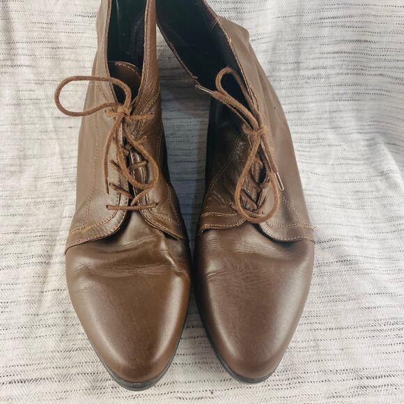 Vintage Mixed Blues Brown Faux Leather Lace Up Ankle Booties Witchy Size 7 - Picture 6 of 6